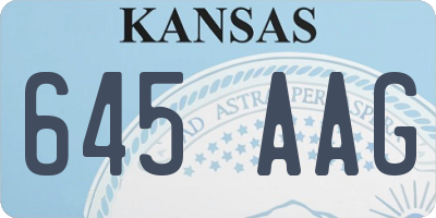 KS license plate 645AAG