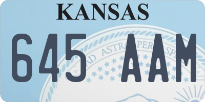 KS license plate 645AAM