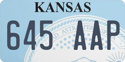 KS license plate 645AAP