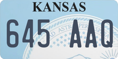 KS license plate 645AAQ