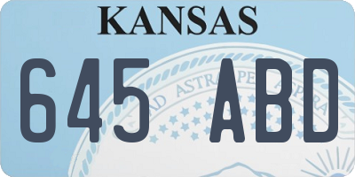 KS license plate 645ABD