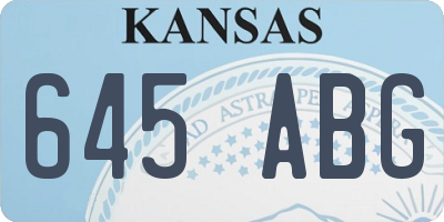 KS license plate 645ABG