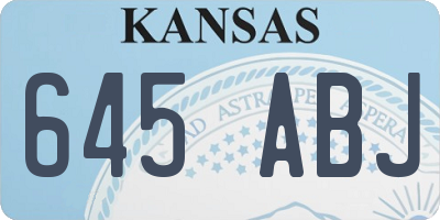 KS license plate 645ABJ