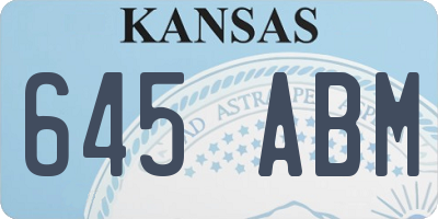 KS license plate 645ABM