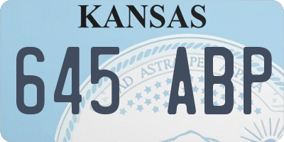 KS license plate 645ABP