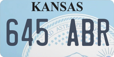 KS license plate 645ABR