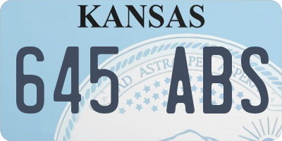 KS license plate 645ABS