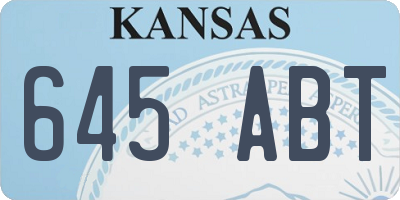 KS license plate 645ABT