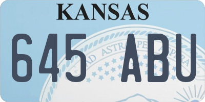 KS license plate 645ABU