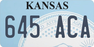KS license plate 645ACA