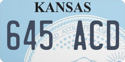 KS license plate 645ACD