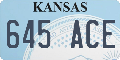 KS license plate 645ACE