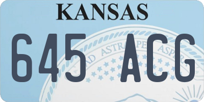 KS license plate 645ACG
