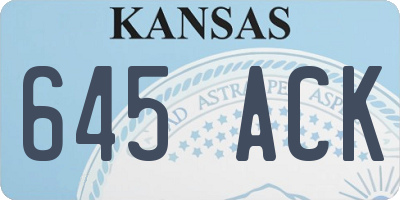 KS license plate 645ACK