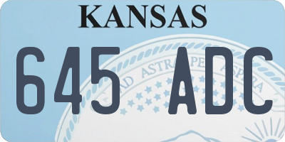 KS license plate 645ADC