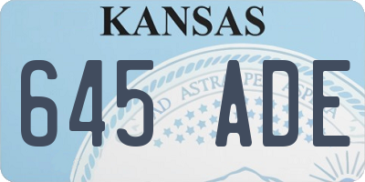KS license plate 645ADE
