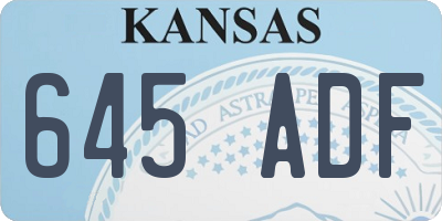 KS license plate 645ADF