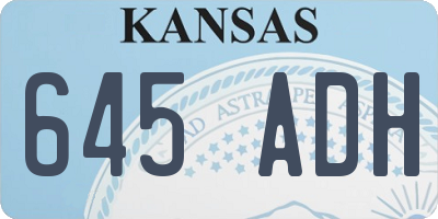 KS license plate 645ADH