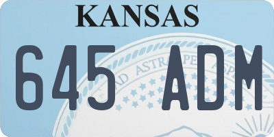 KS license plate 645ADM