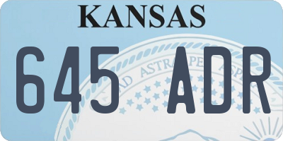 KS license plate 645ADR