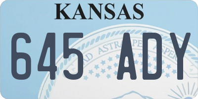 KS license plate 645ADY
