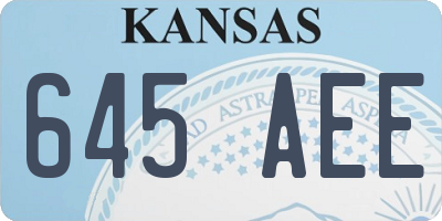 KS license plate 645AEE