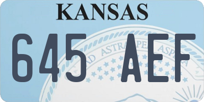 KS license plate 645AEF