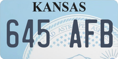 KS license plate 645AFB