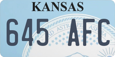 KS license plate 645AFC