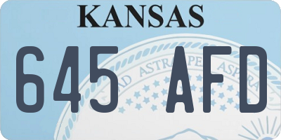 KS license plate 645AFD