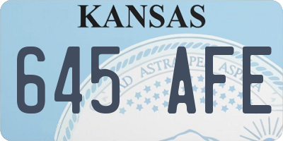 KS license plate 645AFE