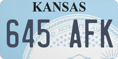 KS license plate 645AFK