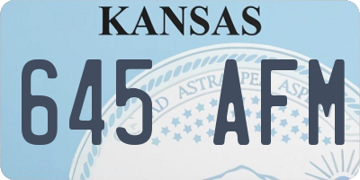 KS license plate 645AFM