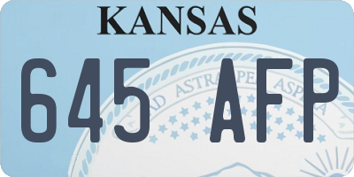 KS license plate 645AFP