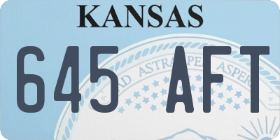 KS license plate 645AFT