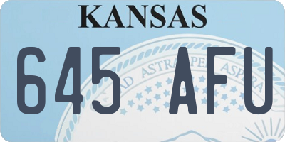 KS license plate 645AFU