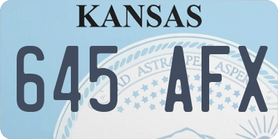 KS license plate 645AFX