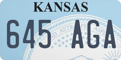 KS license plate 645AGA