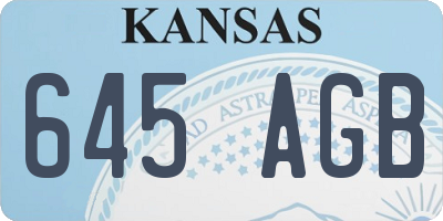 KS license plate 645AGB