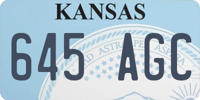 KS license plate 645AGC