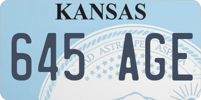 KS license plate 645AGE