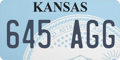 KS license plate 645AGG