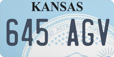 KS license plate 645AGV