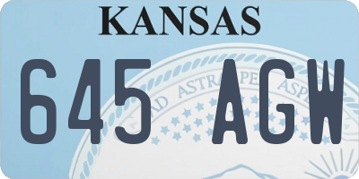 KS license plate 645AGW