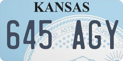 KS license plate 645AGY