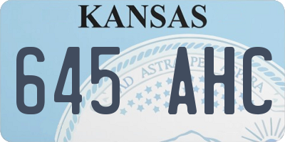 KS license plate 645AHC
