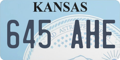 KS license plate 645AHE