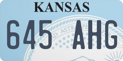 KS license plate 645AHG