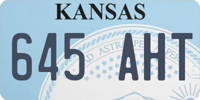 KS license plate 645AHT