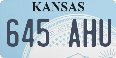 KS license plate 645AHU